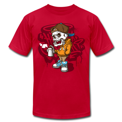 Graffiti Artist Skull T-Shirt - red
