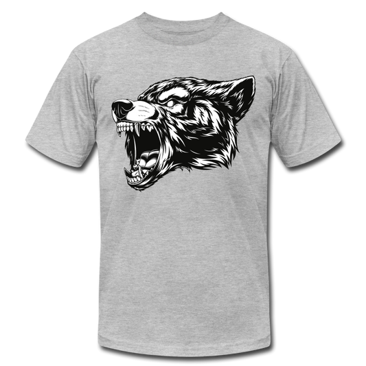 Growling Bear T-Shirt - heather gray
