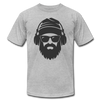 Bearded Man Headphones T-Shirt - heather gray