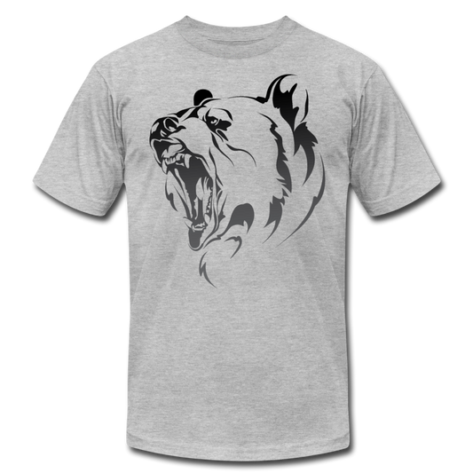 Growling Bear T-Shirt - heather gray
