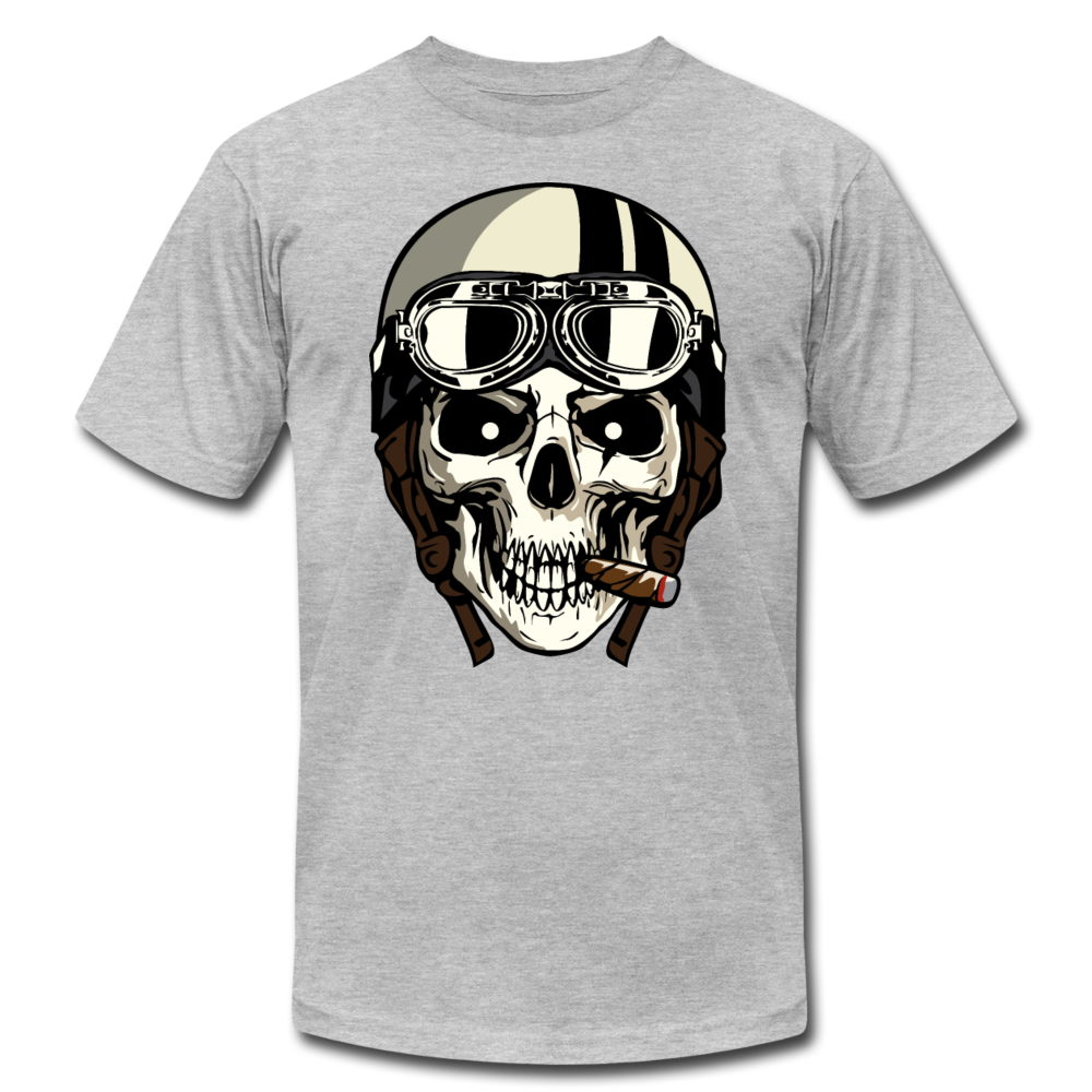 Racer Skull T-Shirt - heather gray