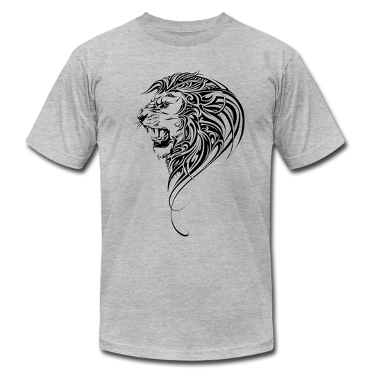 Tribal Maori Lion T-Shirt - heather gray