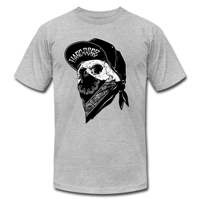Hardcore Gangster Skull T-Shirt - heather gray