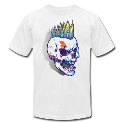 Mohawk Rocker Skull T-Shirt - white
