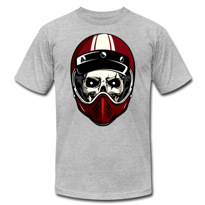 Racer Helmet Skull T-Shirt - heather gray