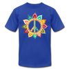 Floral Peace Sign T-Shirt - royal blue