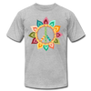 Floral Peace Sign T-Shirt - heather gray