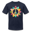 Floral Peace Sign T-Shirt - navy