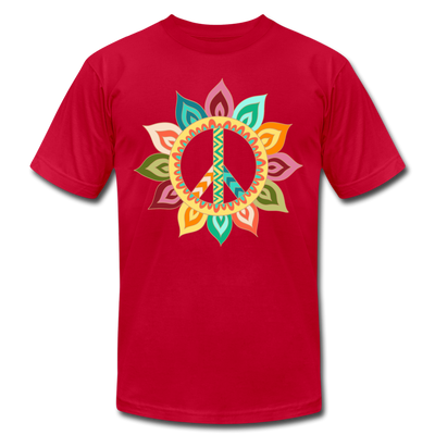 Floral Peace Sign T-Shirt - red
