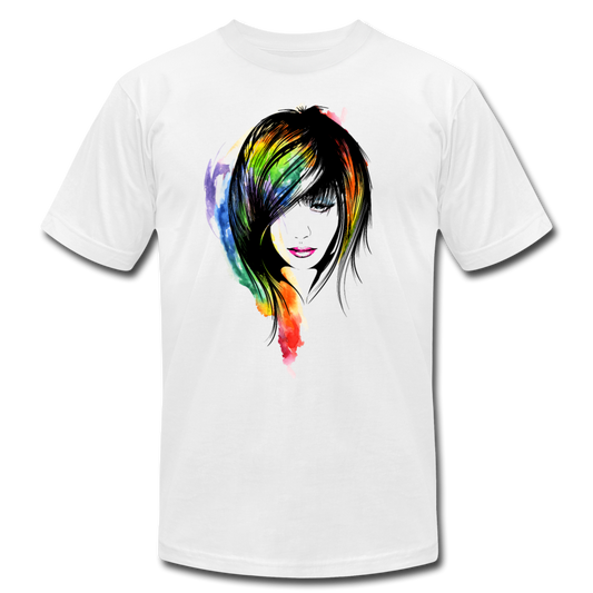 Colorful Girl Hair T-Shirt - white