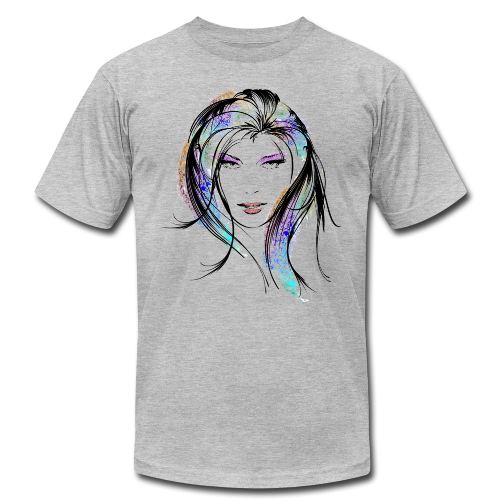 Colorful Girl Hair T-Shirt - heather gray