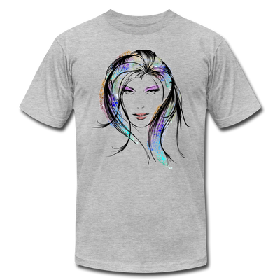 Colorful Girl Hair T-Shirt - heather gray