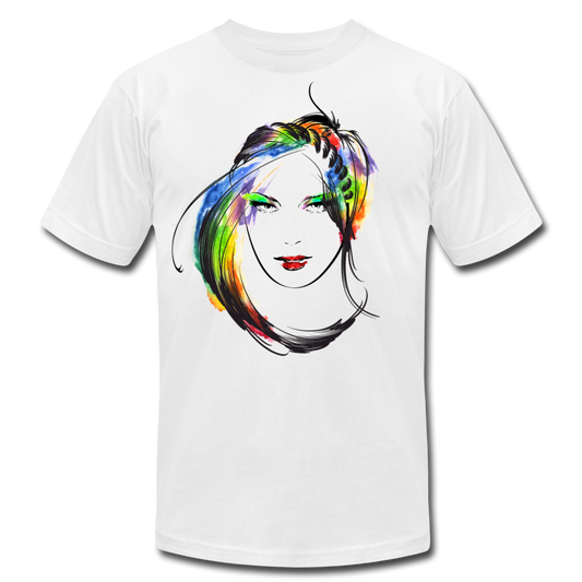 Colorful Girl Hair T-Shirt - white