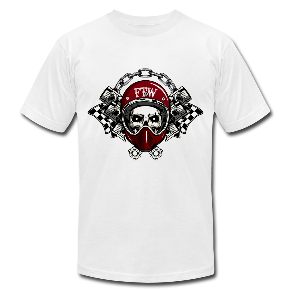 Born for Speed Racer Skull T-Shirt - white