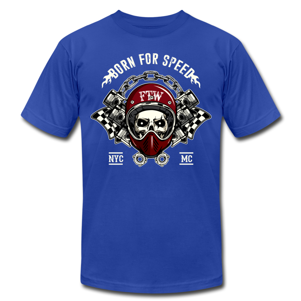 Born for Speed Racer Skull T-Shirt - royal blue