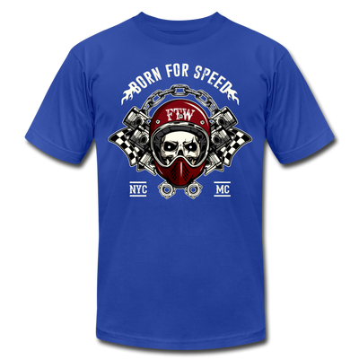 Born for Speed Racer Skull T-Shirt - royal blue