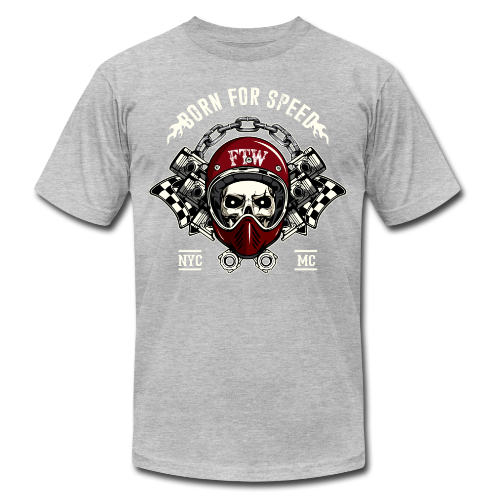 Born for Speed Racer Skull T-Shirt - heather gray