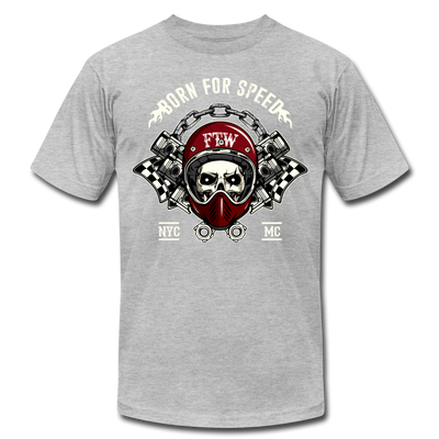 Born for Speed Racer Skull T-Shirt - heather gray