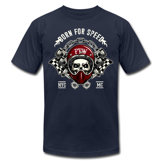 Born for Speed Racer Skull T-Shirt - navy