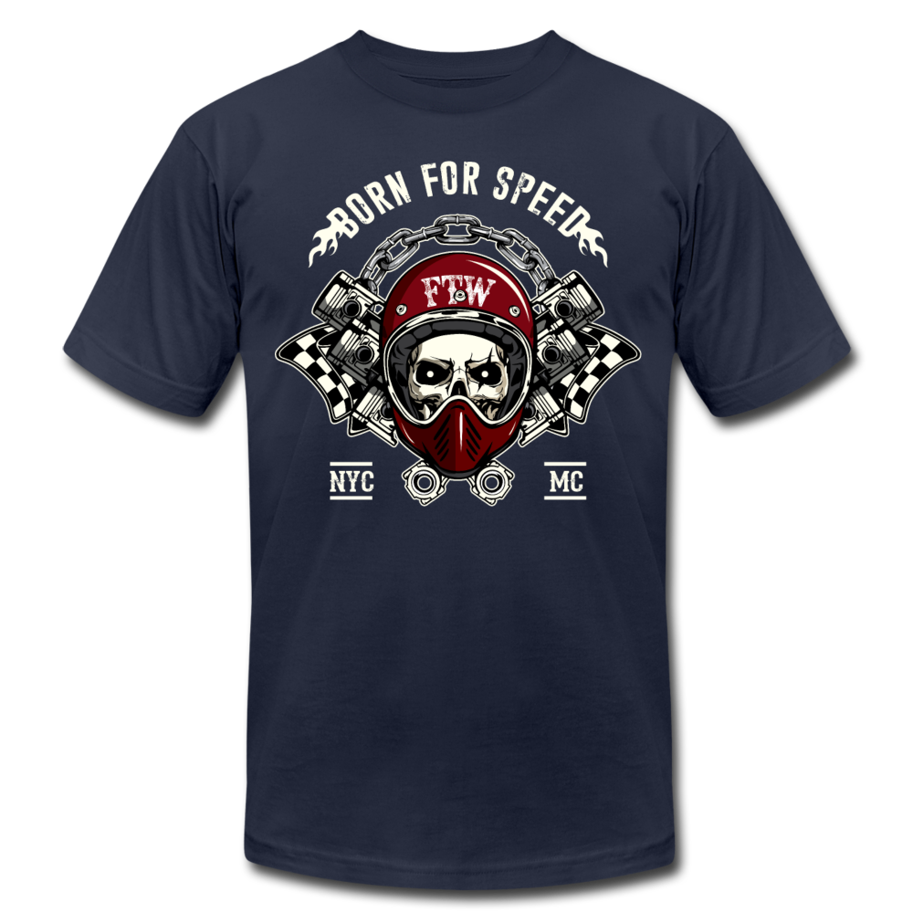 Born for Speed Racer Skull T-Shirt - navy