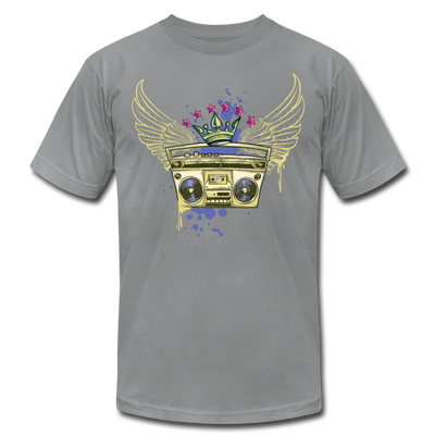 Gold Boombox Wings T-Shirt - slate