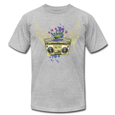 Gold Boombox Wings T-Shirt - heather gray