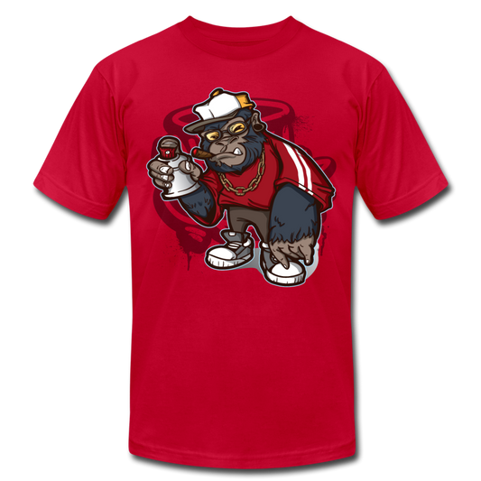 Hip Hop Gorilla Graffiti Artist T-Shirt - red