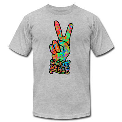 Hippie Love Peace T-Shirt - heather gray