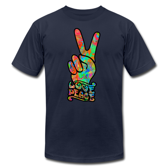 Hippie Love Peace T-Shirt - navy
