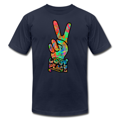 Hippie Love Peace T-Shirt - navy