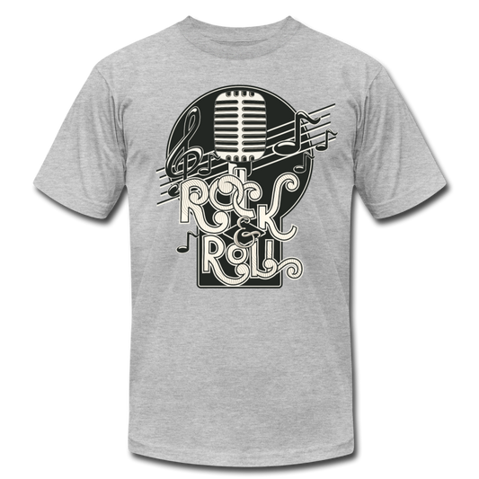 Rock & Roll Microphone T-Shirt - heather gray