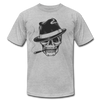 Smoking Skull Fedora T-Shirt - heather gray