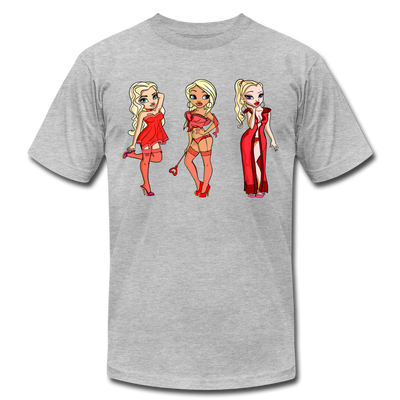 Hot Cartoon Girls T-Shirt - heather gray