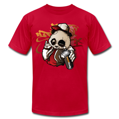 Hip Hop Panda Graffiti Artist T-Shirt - red