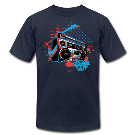 Abstract Boombox T-Shirt - navy