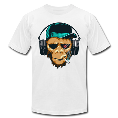 Smoking Monkey Headphones T-Shirt - white