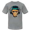 Smoking Monkey Headphones T-Shirt - slate