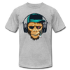 Smoking Monkey Headphones T-Shirt - heather gray