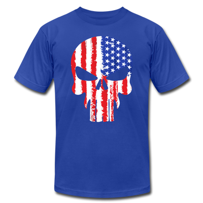 American Skull T-Shirt - royal blue
