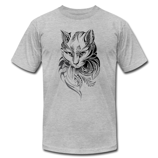 Tribal Maori Cat T-Shirt - heather gray