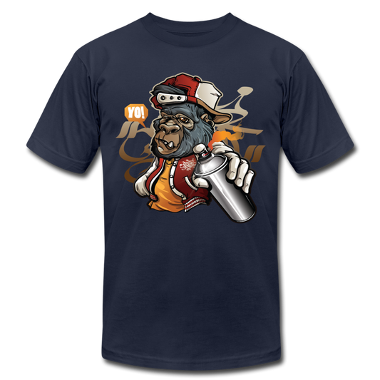Hip Hop Gorilla Graffiti Artist T-Shirt - navy