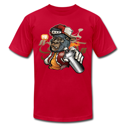 Hip Hop Gorilla Graffiti Artist T-Shirt - red