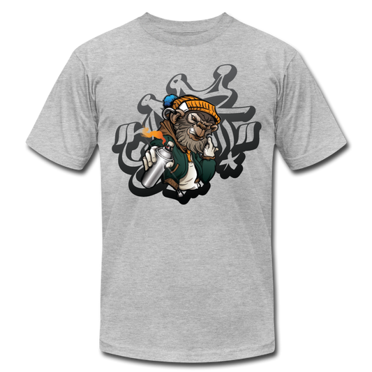 Hip Hop Gorilla Graffiti Artist T-Shirt - heather gray