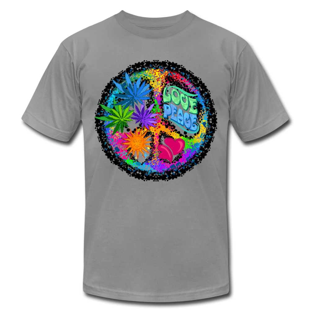 Colorful Love Peace Sign T-Shirt - slate