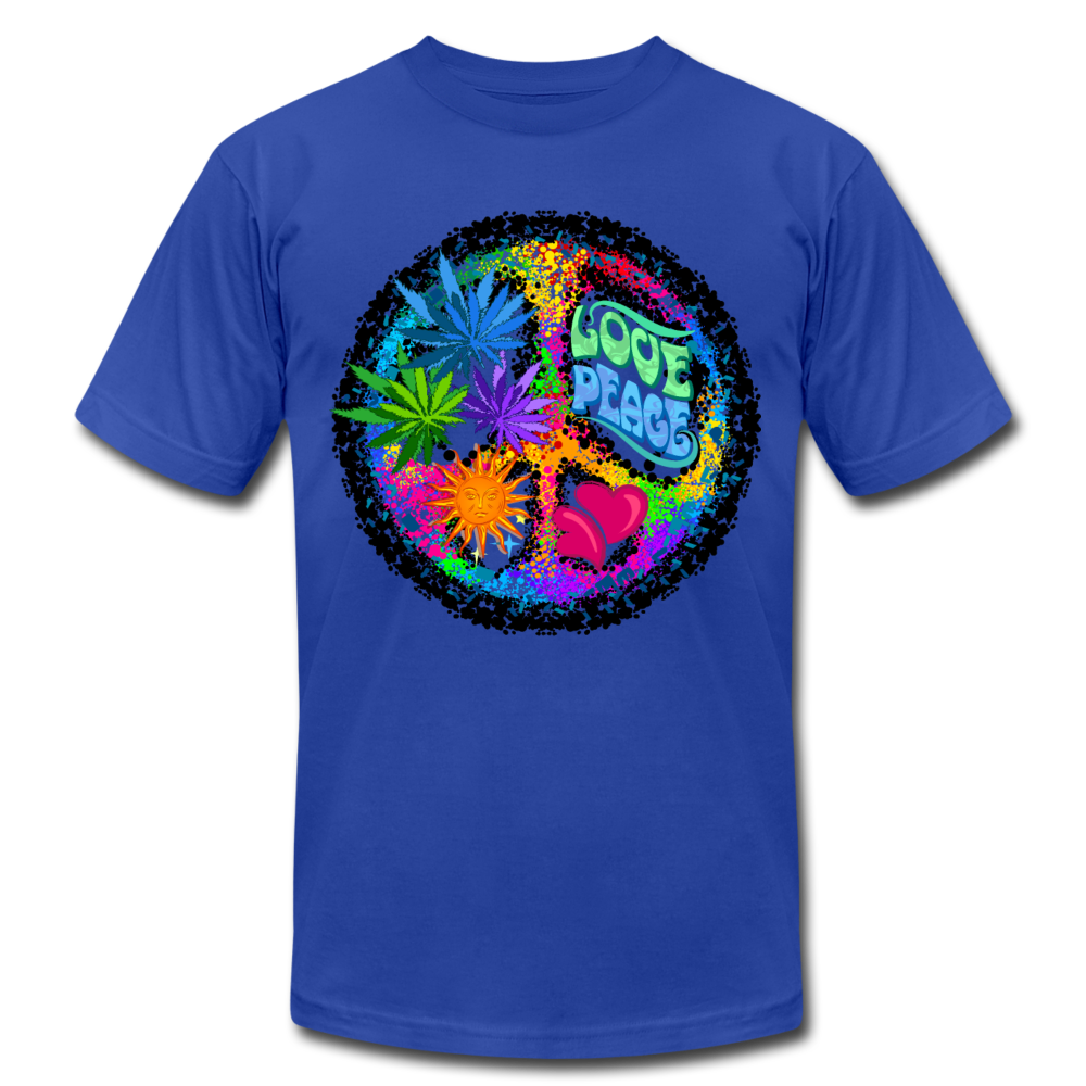 Colorful Love Peace Sign T-Shirt - royal blue