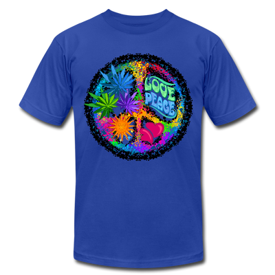 Colorful Love Peace Sign T-Shirt - royal blue