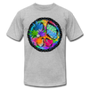 Colorful Love Peace Sign T-Shirt - heather gray