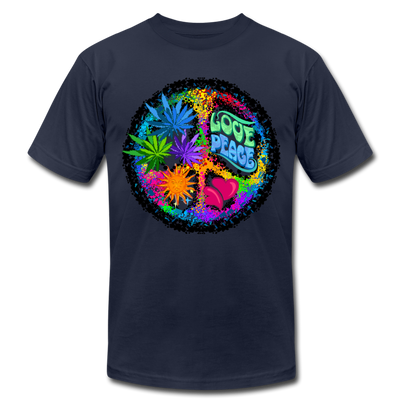 Colorful Love Peace Sign T-Shirt - navy