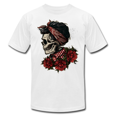 Girl Skull Roses T-Shirt - white