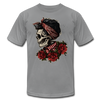 Girl Skull Roses T-Shirt - slate
